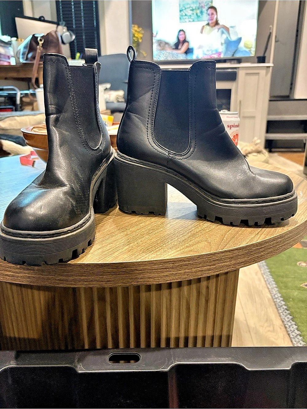 Black Platform Chelsea Boots